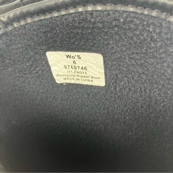 Sperry Top-Sider Hingham Black Tall Quilted Rubber Waterproof Rain Boots Sz 6 - Picture 4 of 16